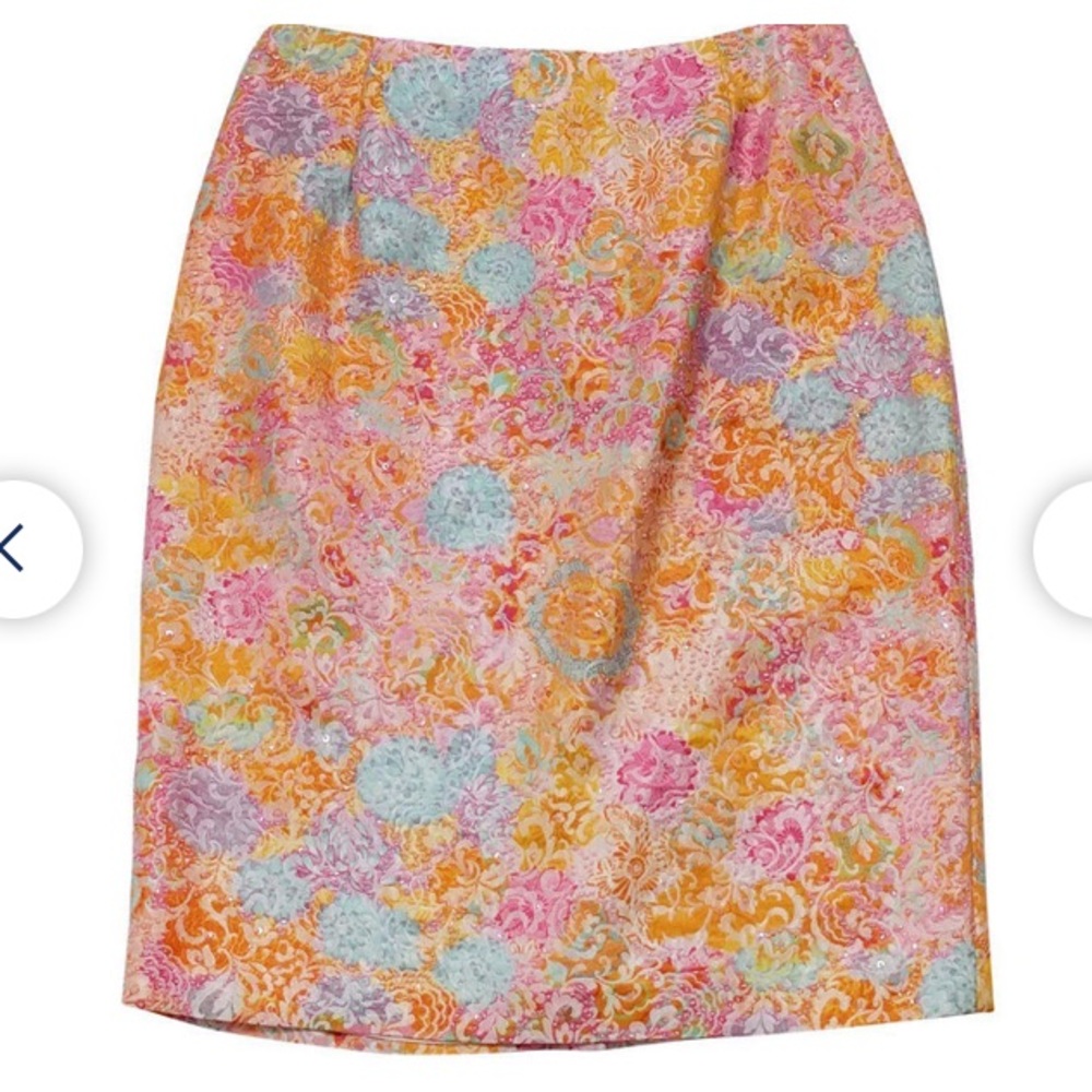 Carmen Marc Valvo Multicolor Beaded Skirt